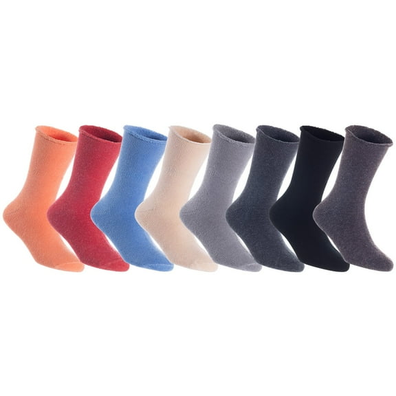 8 Pairs of The Most Gorgeous Women's Wool Crew Socks. Soft, Strong, Comfortable LK0602 Size 6-9 (No Rose)