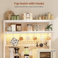 thumbnail image 6 of 35.4 inch Bakers Rack with Storage, Power Outlet and LED Lights, Coffee Bar Cabinet, Microwave Stand Kitchen Cabinet, 6 of 7