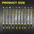 thumbnail image 2 of Uxcell 10Pcs Diamond File Set 4 x 160mm 120 Grit Diamond Needle Files for Metal Glass Wood Stone Grinding Polishing Engraving, 2 of 7