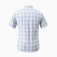 thumbnail image 4 of WREESH Men's Casual Button Down Shirts Cotton Plaid Short Sleeve with Turndown Collar and Pocket White, 4 of 4