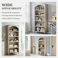 thumbnail image 7 of SinCiDo Tall Arched Bookcase, 5-Tier Large Bookshelf with Open Display Shelves for Living Room, Cream, 7 of 7