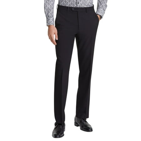 Tallia Mens Classic fit Dress Pants 42 / 30 Black Solid