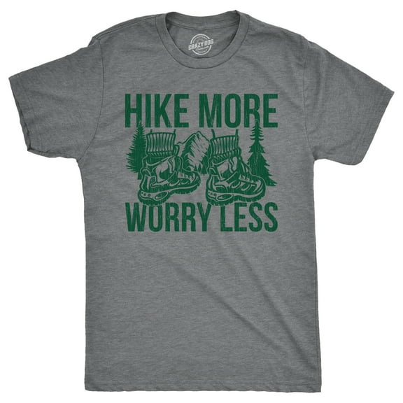 Mens Funny T Shirts Hike More Worry Less Sarcastic Nature Graphic Novelty Tee for Men Graphic Tees