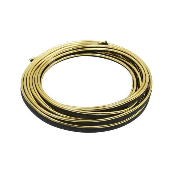 Unique Bargains 5m Gold Tone Chrome Car Door Edge Scratch Guard Decorative Trim Strip