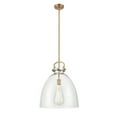 thumbnail image 4 of Innovations Lighting  Newton Bell - 1 Light 16" Stem Hung Pendant Brushed Brass/Matte White, 4 of 5