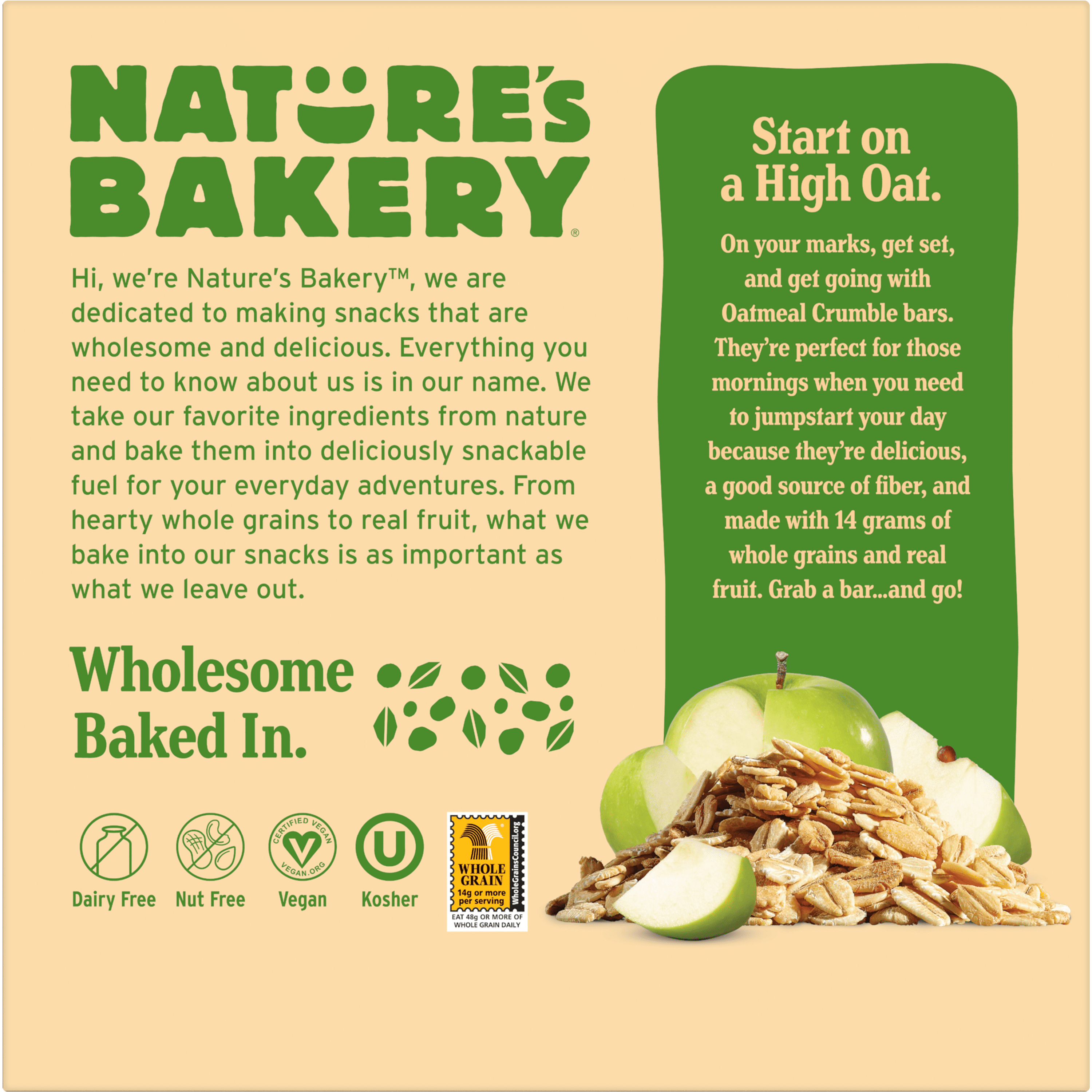Nature's Bakery Apple Oatmeal Crumble Bars, 1.41 oz Bars, (36 Ct), Vegan, Non-GMO, Plant-Based