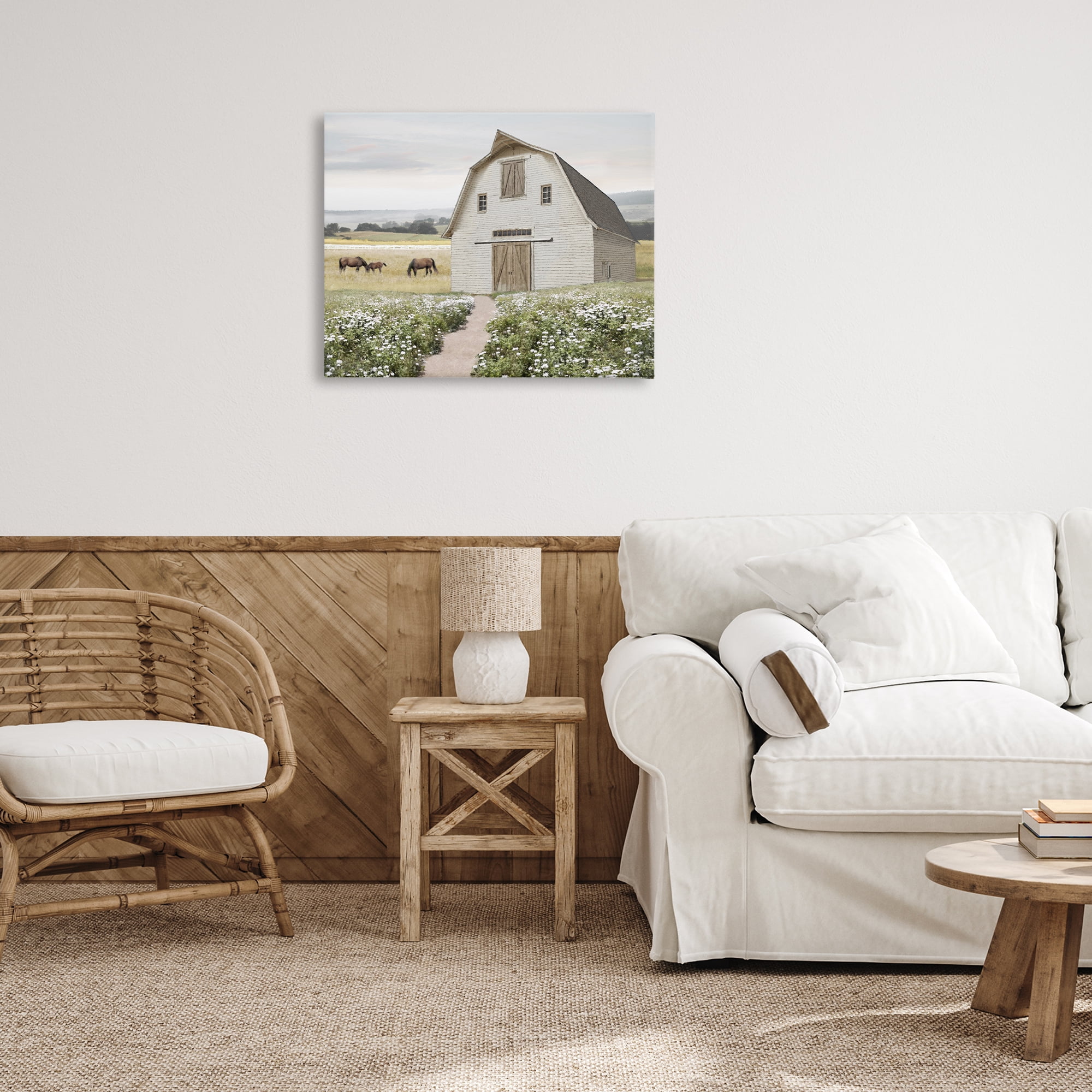 Stupell Industries Charming Path to Barn Landscape & Nature Painting Wrapped Canvas Art Print Wall Art, 30 x 24
