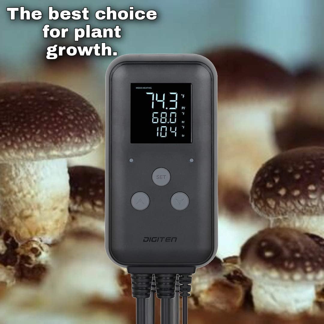 Waterproof Temperature Controller Digital Thermostat for Home Brewing Fermentation Breeding Incubation Greenhouse Terrarium, Heating & Cooling Outlet Temperature Controller 110V 10A 1100W