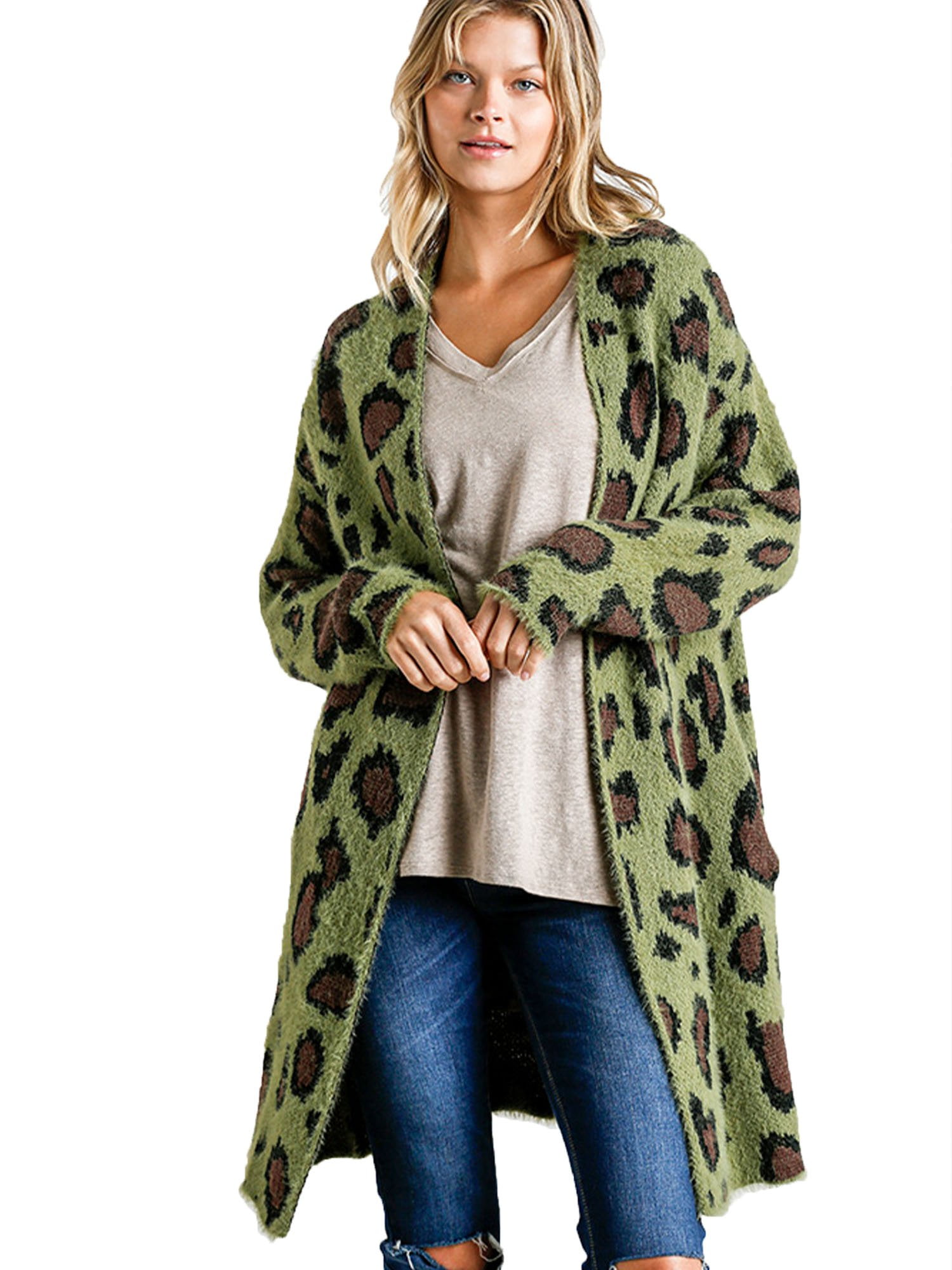 cheetah cardigan walmart