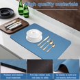 thumbnail image 4 of AMERTEER 2pcs Coffee Mat Quick Absorbent Hide Stain Kitchen Counter Mat Waterproof Rubber Backed Coffee Bar Accessories Fit Maker Coffee Pot Espresso Machine Dish Drying Rack 16”x24” (Blu, 4 of 9