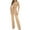 Beige, variant on Women Sets Clothing Fashion Casual Suit Female Solid Color High Elastic Body Sculpting Short-sleeve Pinstripe Wide-leg Pants Two-piece Set