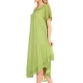 thumbnail image 3 of Sakkas Everyday Essentials Cap Sleeve Caftan Dress / Cover Up - Lime Green - One Size, 3 of 6