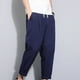 thumbnail image 4 of Pantalones largos para hombre, pantalones casuales, versátiles, de lino y algodón, pantalones holgados, pantalones de pierna recta de moda, pantalones para hombre, 4 of 4
