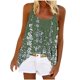 thumbnail image 2 of Puntoco Blusas de cuello cuadrado para mujer, blusas casuales sin mangas con estampado de moda, blusas con pliegues, blusas camisolas de cuello redondo, 2 of 5