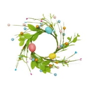 balikha Coloful Egg Wreath Craft Easter Candle for Farmhouse Table Centerpieces