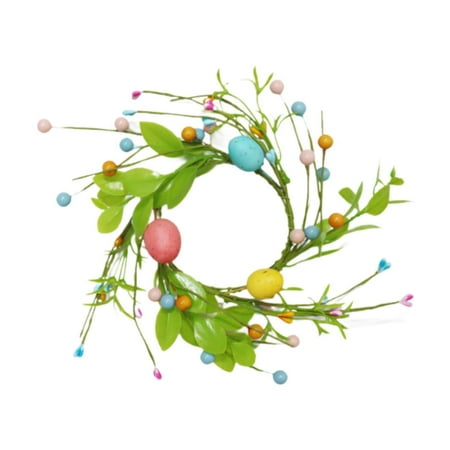 balikha Coloful Egg Wreath Craft Easter Candle for Farmhouse Table Centerpieces
