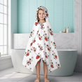 thumbnail image 6 of Cow and Strawberry White Pattern Hooded Bath Towel Wrap for Teens Ages 3 To 12, Soft Lightweight Quick Dry Microfiber Bath Beach Pool, 50"x30", 6 of 6
