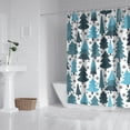 thumbnail image 3 of Rideau de Douche pour Salle de Bain Xmas Forêt Rustique Ferme Triangle Arbre Rideaux de Douche Imperméables Cool Crochets de Rideaux de Salle de Bain Inclus,72x72 Pouces, 3 of 5