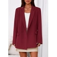 thumbnail image 3 of Blazer PRETTYGARDEN Burdeos Talle M Doble Botonadura con Bolsillos, 3 of 8