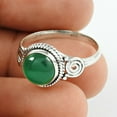 thumbnail image 3 of Natural Green Onyx Gemstone Ring, Pure 925 Sterling Silver, Solitaire Ring, Proposal Ring, Couples Gifts Ring, Valentines Day Gifts For Women, Designer Handmade Jewelry (Green Onyx, 7), 3 of 5