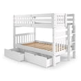 thumbnail image 4 of Bedz King Bunk Beds Twin over Twin Mission Style with End Ladder and 2 Under Bed Drawers, White, 4 of 10