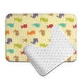 thumbnail image 6 of Honeii Colorful Rabbit Pattern Bathroom Anti-Skid Pad Bathroom Mat Vintage Seamless Pattern Not-Slip Toilet Rug Set, 6 of 6