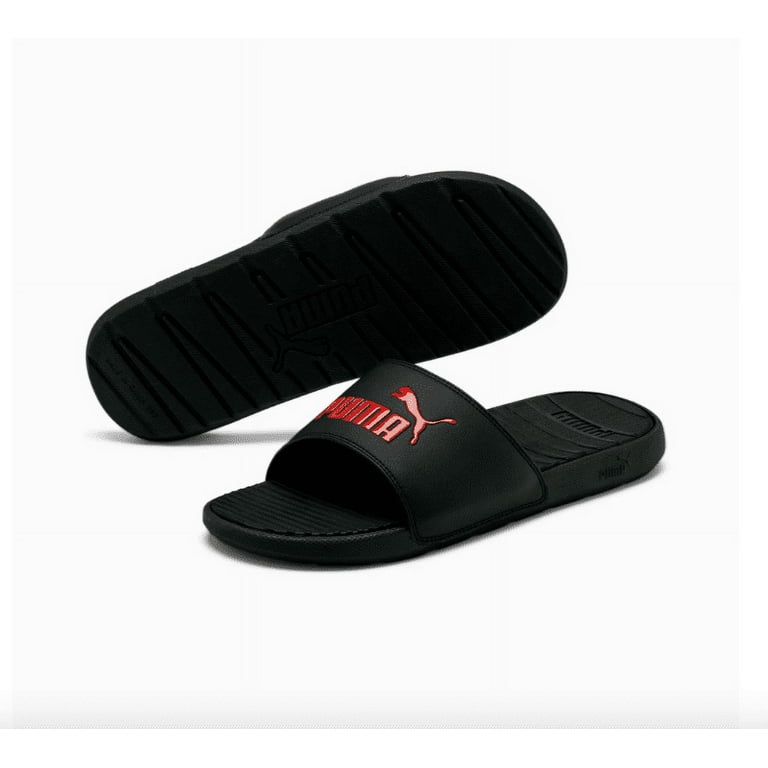 Puma Cool Cat Men s Slides Sandal Black High Risk Red size 8 US