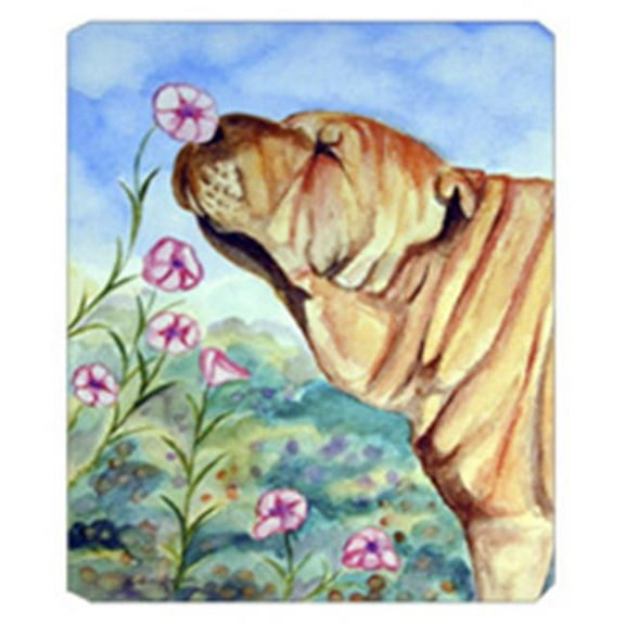 Carolines Treasures  Shar Pei smell the flowers Mouse Pad
