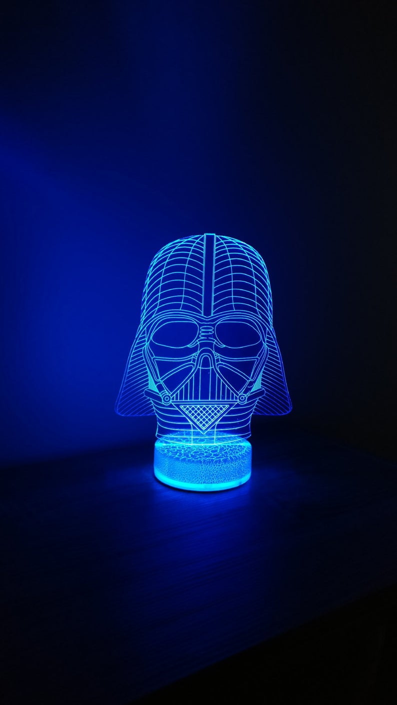 Night Light Lamp Acrylic 3D Merry Christmas Star Wars Darth Vader Gift Home Sale 
