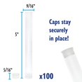 thumbnail image 5 of The Beadsmith Clear Plastic Tubes - 5-Inch-Long Round Tubes, 9/16 Inches in Diameter - Flat Caps - Use for Beads, Bath Salts, Wedding & Party Favors, Home or Office Storage - Bag of 100, 5 of 5