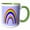 Green/White, variant on 3drose, Retro Double Rainbow Seventies Style Seven Colors, 11oz Mug