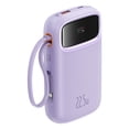 thumbnail image 2 of Power Bank 22.5W 10000 mAh Baseus Qpow2 Cable iOS y USB-C, Puerto USB y USB C (Morado), 2 of 7