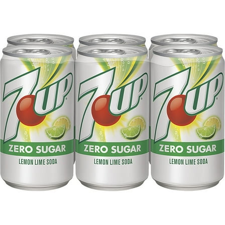 7UP Soda, Zero Sugar, Lemon Lime 7.5 fl oz • 6 x 7.5 fl oz