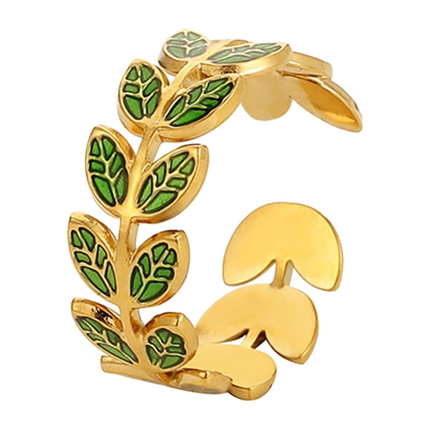 Anillos para mujer, regalos para mujer, anillo minimalista con diseño de hoja de oreja blanca para mujer, accesorios de joyería de compromiso, anillo para mujer y niña.