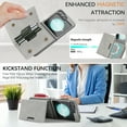 thumbnail image 6 of for Samsung Galaxy Z Flip 7 FE / Z Flip 6 Wallet Case with Detachable Magnetic Credit Card Slots, Premium PU Leather Slim Fit Kickstand Drop Protective Anti-Scratch Skin Friendly Back Case, Gray, 6 of 11