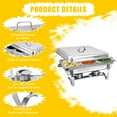 thumbnail image 5 of Jacgood 8 Pack Chafing Dish Round 6QT×4+Rectangular 1/3 Pan×4 Chafers Stainless Steel Catering Buffet Warmer Set for Parties,Events,Wedding,Dinner, 5 of 11