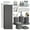 Grey, variant on Lammaloe White Bathroom Accessories Sets and Shower Caddy for Bathroom Sets with Shower Curtain Sets and Rugs for Bathroom Decor with Toothbrush Holder