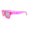 thumbnail image 6 of Neon Mod Silver Mirror Narrow Rectangle Cat Eye Plastic Retro Sunglasses Pink, 6 of 8