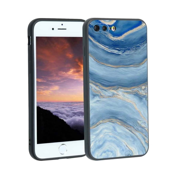 Blue-Marble-56 Phone Case, Degined for iPhone 7 Plus Case Men Women, Flexible Silicone Shockproof Case for iPhone 7 Plus