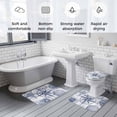 thumbnail image 6 of Vintage Nautical Bathroom Rugs Set Summer Navy Blue Compass Shell Starfish Map Non Slip Absorbent Soft Bath Mats 3 Piece Set with Bathroom Rug, U-Shaped Floor Mat, Toilet Seat Cover Large Size, 6 of 9