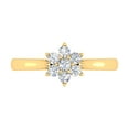 thumbnail image 3 of 1/4 Carat Flower Shaped Cluster Prong Set Diamond Ring Band in 14K Yellow Gold - IGI Cert (Ring Size 8.5) (SI1-SI2 Clarity), 3 of 4