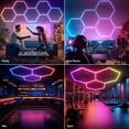 thumbnail image 4 of ALLYES Hexagon RGB Lights - Smart RGB LED Wall Lights with Music Sync, DIY Dimmable for Gaming Room, TV, Bedroom, Bar, Gym, 4 of 7