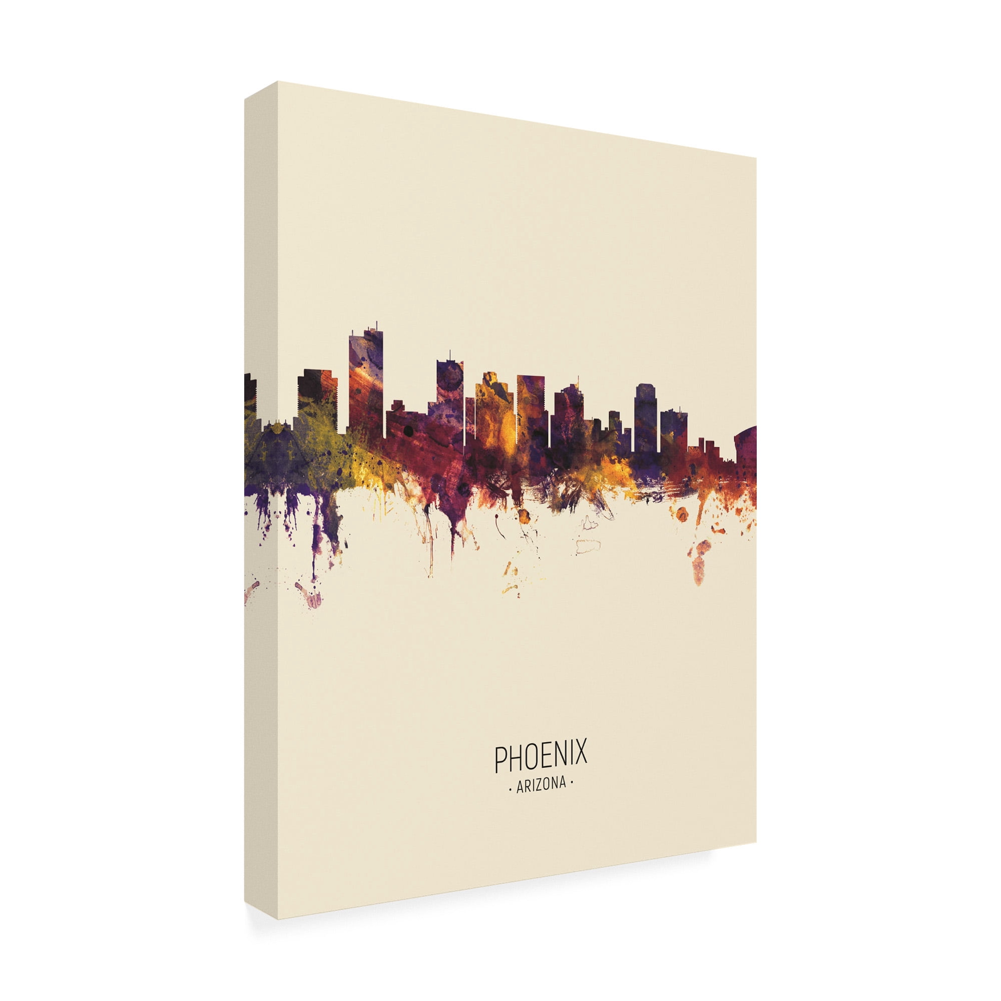 Trademark Fine Art 'Phoenix Arizona Skyline Portrait III' Canvas Art by Michael Tompsett