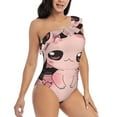 thumbnail image 5 of Balery Cute Axolotl Sakura Blossoms B One Shoulder Swimsuits for Women Ruffle Swimsuits Tummy Control One Shoulder Bathing Suits-Large, 5 of 8