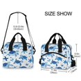 thumbnail image 3 of Meal Bag Large Capacity Handheld Lunch Bag Crossbody Insulated Bag for Office, Picnic, Travel Cute Turtles and Starfish, 3 of 6
