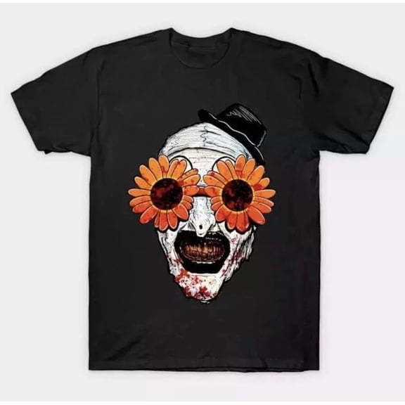 Terrifier 2 Sunflower Sunglasses Horror Art the Clown T-Shirt