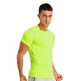 thumbnail image 6 of Raenseen Men's Solid Color Short Sleeve Rash Guard Shirts UPF 50+ Swim Shirt SPF Quick Dry Fishing Fluorescent Green 3XL, 6 of 8