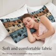 thumbnail image 6 of Gray Blue Paws Long Body Pillow Cover 20x60 Inch, Farmhouse Vintage Modern Blue Brown Wood Decorative Pillowcase with Zipper, Microfiber Pillow Protector, Soft Breathable Long Pillowcases for Women, 6 of 9
