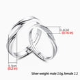 thumbnail image 2 of HANXIULIN Silver Plated Crystal Stone Couple Open Ring Adjustable Size for Boyfriend Or Girlfriend Anniversary Valentine'S Day Gifts, 2 of 4