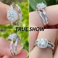 thumbnail image 3 of SFTING 1.2ct Wedding Rings for Women Bridal Ring Sets Round Cut AAAAA CZ Halo Twisting Pave Size 5, 3 of 7